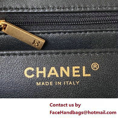 Chanel Lambskin, Strass  &  Gold-Tone Metal Small Flap Bag with Top Handle AS4362 Black 2025